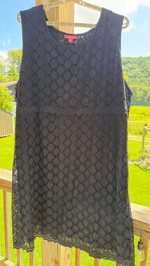Mystical Whimsigoth Witchy Woman Within Black Lace Overlay Sleeveless Dress 4X